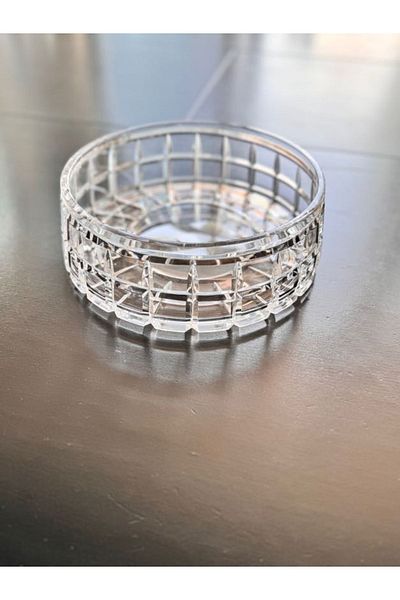 dekorasyon garajı Mercury Crystal Cut Glass Salad Bowl Square Decor 28 cm
