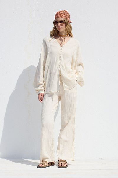 Manuka Ecru Muslin Comfortable Trousers