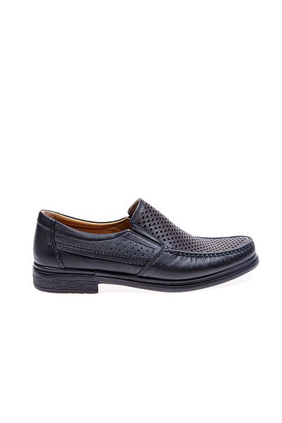 Vantaggio Piele naturală Terra Black - Pantofi pentru bărbați perforați confort
