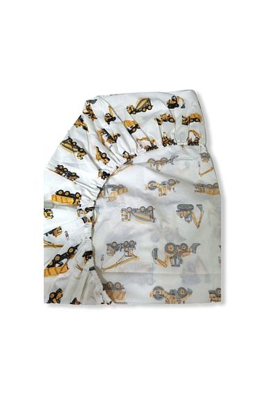Bebek Özel 100% Cotton Single Child Fitted Sheet 90X190 Business Machine Scoop Patterned for Bed