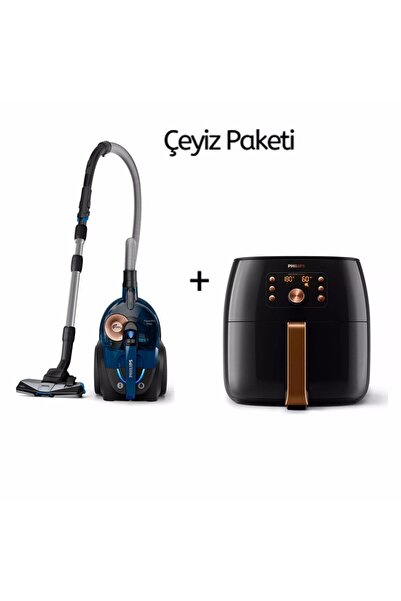 Philips Powerpro Max Toz Torbasız Süpürge + Premium Aile Boyu Airfryer Xxl Fr...