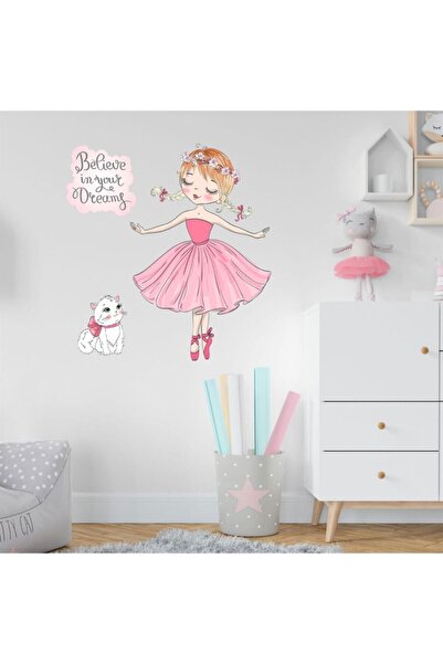 Kt Grup Devojčina soba - Balerina i set zidnih naljepnica mačka