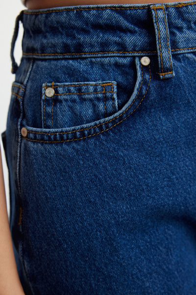 Trendyol Collection Σκούρο μπλε μπροστινό ψηλόμεσο τζιν μαμά TWOAW24JE00071