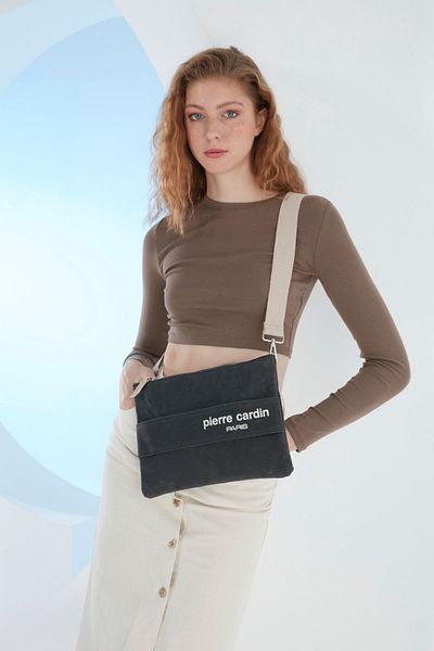 Pierre Cardin Μαύρη γυναικεία τσάντα ώμου 05PO23Y3500