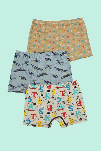 TRENDYOLKIDS Set of 3 Colorful Boxers for Boys - Cotton Knitted Tkdaw25Bx00000