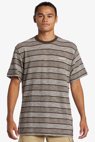 Quiksilver Чоловіча футболка з коротким рукавом бавовняна пряжа фарба смужки тканина 200gm2