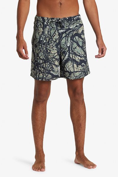 Quiksilver Men's Swim Shorts - 100% Recycled Polyester, Waist: Fi