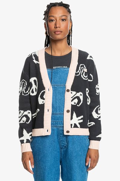 Quiksilver Uni Collection Herren Strickjacke - Baumwoll-Jacquardstoff, Was