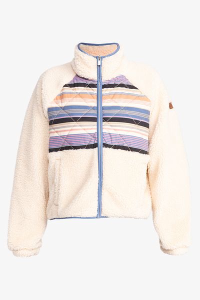 Roxy Gewaschene Fleecejacke für Damen – 100 % recyceltes Polyester, fester Sherpa-Stoff