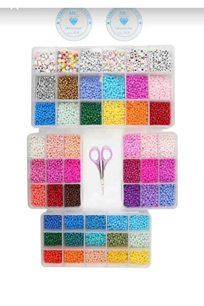 Egem aksesuar 4 صناديق مكونة من 06 خرز رملي وخرز على شكل حرف وخرز لصنع المجوه...