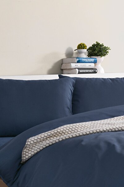 Doqu Home Pure Line Duvet Cover Set Single - Navy Blue