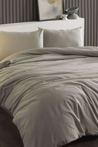 Doqu Home طقم غطاء لحاف فردي من Pure Line - بيج