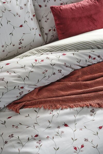 Doqu Home Ranforce Elegan White Double Duvet Cover Set