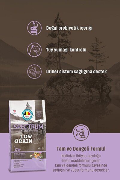 Spectrum Low Grain Kısırlaştırılmış Somonlu Yetişkin Kedi Maması 12 Kg