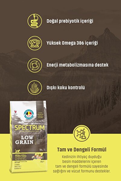 Spectrum Low Grain Tavuklu Hindili Kızılcıklı Yavru Kedi Maması 12 Kg.
