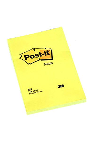 Post-it Adhesive Note Paper Large Size Unlined 100 Sheets 102x152 Yellow 659