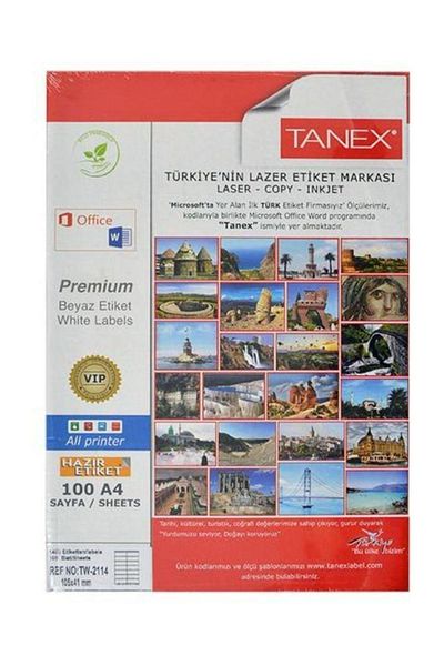 Tanex 105x41 Laser Tag - 100 Yp, Laser-copy-inkjet Tw-2114
