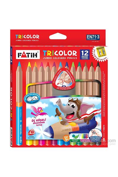 Fatih Jumbo Dry Paint - Triangle Triangular Full Size 12 Colors 33490