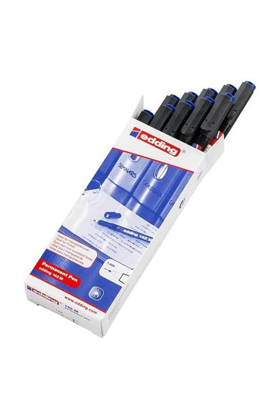Edding 142 m Permanent Acetate Cd Pen 1 mm Tip Blue 10 Pieces