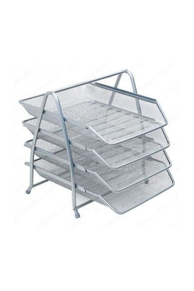 Cassa 4 قطع ثابتة فضية 9184 - رف مستندات معدني مثقوب