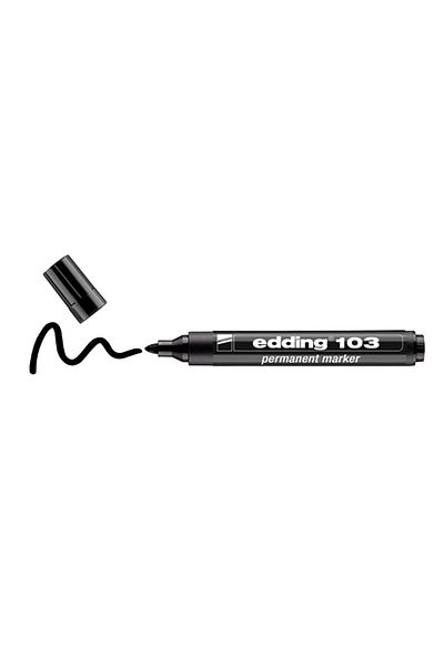 Edding Permanent Marker Black Permanent Marker Marker Pen Metal Plastic Glass (PACK OF 10)