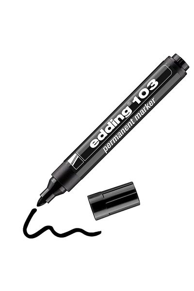 Edding Permanent Marker Black Permanent Marker Marker Pen Metal Plastic Glass (PACK OF 10)