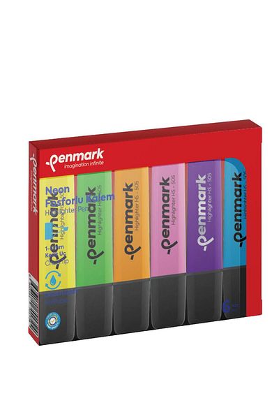 penmark 6-Piece Highlighter Neon Color Marker Set - 12 PCS