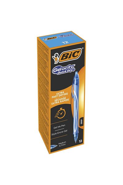 Bic قلم جل جيلوسيتي سريع الجفاف سريع الجفاف باللون الفيروزي، صندوق مكون من 12 قطعة