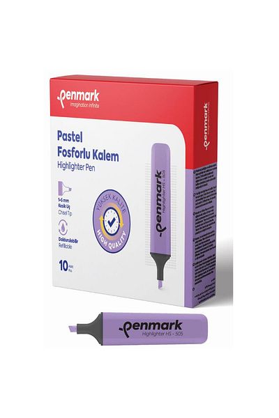 penmark Pastel Highlighter Marker Lavender Highlighter (Pack of 10)