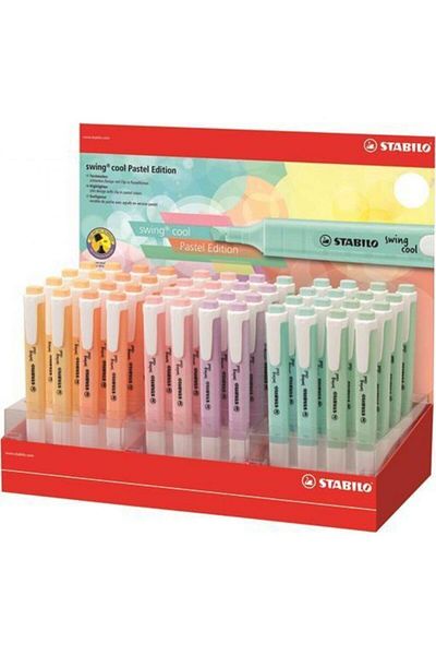 Stabilo 6 Colors Highlighter Swing Cool Pastel Pen - Pack of 48