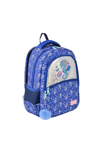 MUGGLE Geantă de școală cu cal de mare bleumarin - Rucsac pentru școală primară