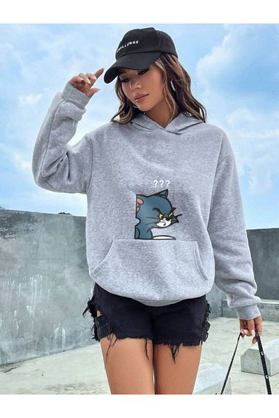gozal Hanorac de damă cu imprimeu Tom&Jerry - cu glugă