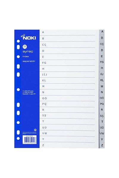 Noki فاصل A-z بلاستيك A4 فاصل ملف فاصل A-z مؤشر الحروف