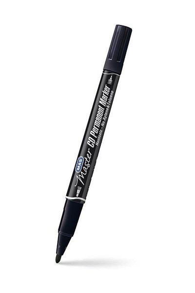 Mas Marker Permanent Pen Double Ended Black 6414