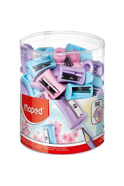 Maped Pencil Sharpener Vivo Pastel Colored Single Pencil Sharpener (PACK OF 75)