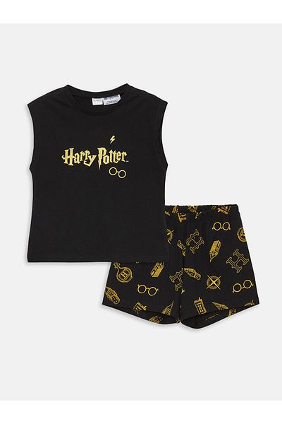 LC Waikiki Harry Potter Printed Girl's Pajama Set with Shorts - Crew NecK