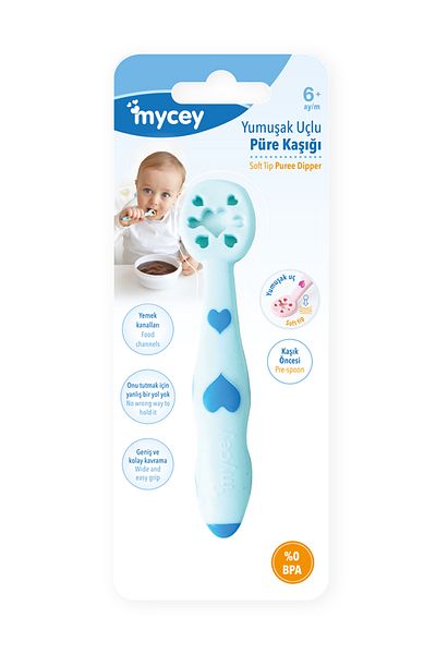 mycey ملعقة هريسة ذات طرف ناعم - أزرق