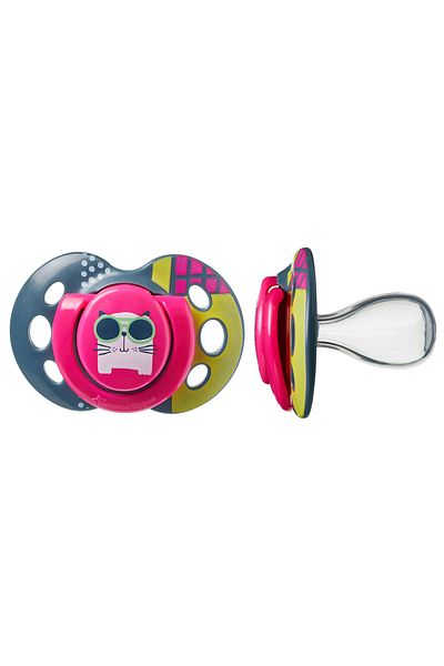 tommee tippee 2 Pack Fun Pacifier 18-36 Months Fuchsia