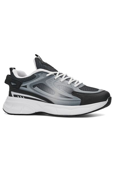 Allyup Pantofi de sport casual pentru bărbați, alb, negru, cu șireturi, cu talpă groasă, pantofi sport confortabili 4267