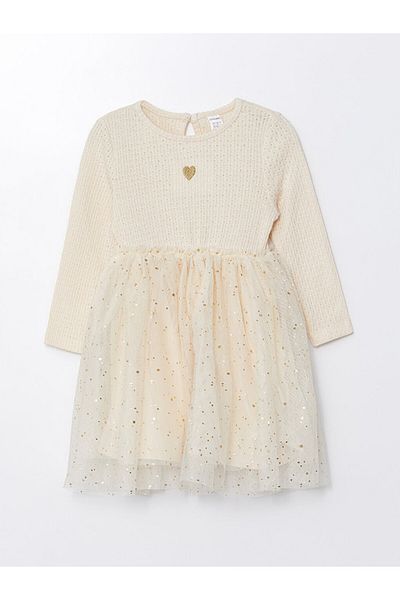 LC Waikiki Long Sleeve Crew Neck Baby Girl Dress