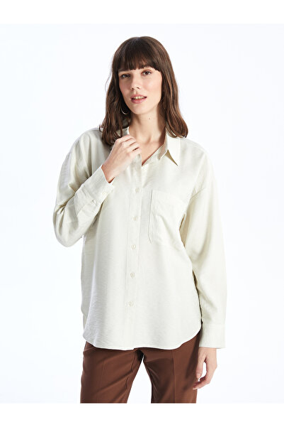 LC Waikiki Düz Uzun Kollu Oversize Poplin Kadın Gömlek