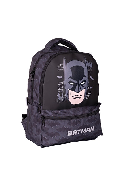 WİGGLE Wiggle Batman Büyük Boy 3 Bölmeli Mini Cepli Çocuk Okul Sırt Çantası S...