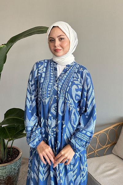 InStyle Lässiges Viskosekleid in Indigoblau