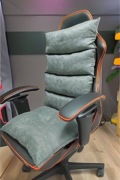 EnkiMed Green Color Orthopedic Gaming chair cushion -Office chair cushion Back support