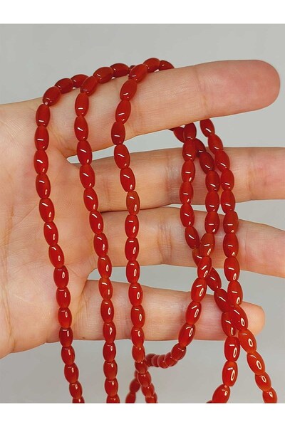 Yasamtohumu Narukvica sa pola lanca - Ahat kamenje ječam kroj , 4x6.5mm (4946...