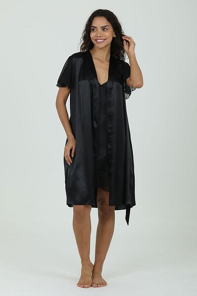 Bondy Set de 2 satin NEGRU