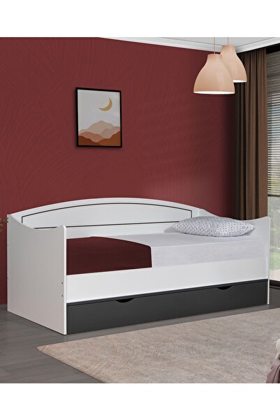 Setay Karyola, Soft Çekmeceli Karyola 90x200 - Beyaz/gri