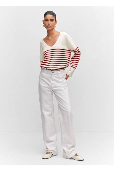 MANGO Woman Pointed collar oversize sweater