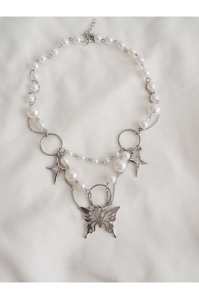 Planet Butik Short NecKlace - Butterfly Fairy Collar