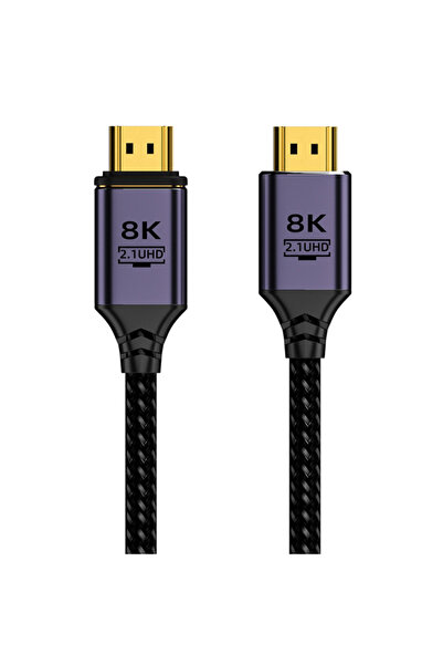 Ally HDMI to HDMI 8K HD 2.1UHD Mıknatıs Başlıklı Kablo 1 Metre SİYAH